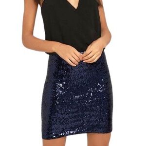 JOIE Blue Sequin Skirt Size XS